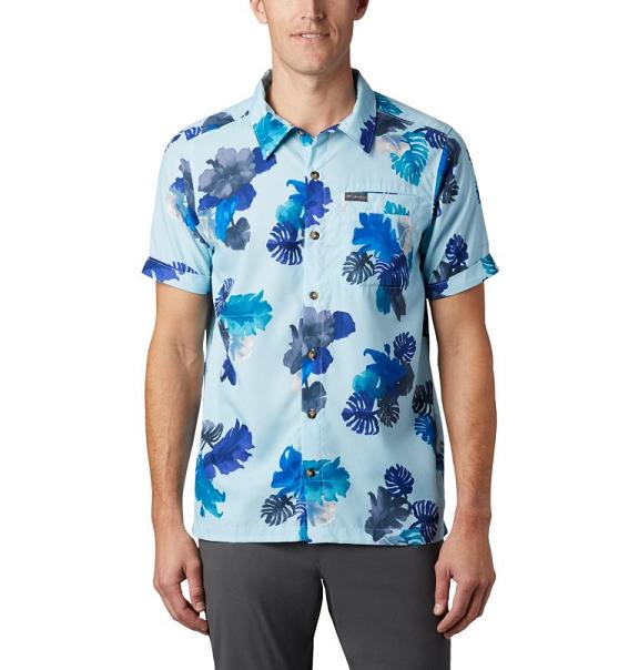 Columbia Outdoor Elements Shirts Blue For Men's NZ28657 New Zealand